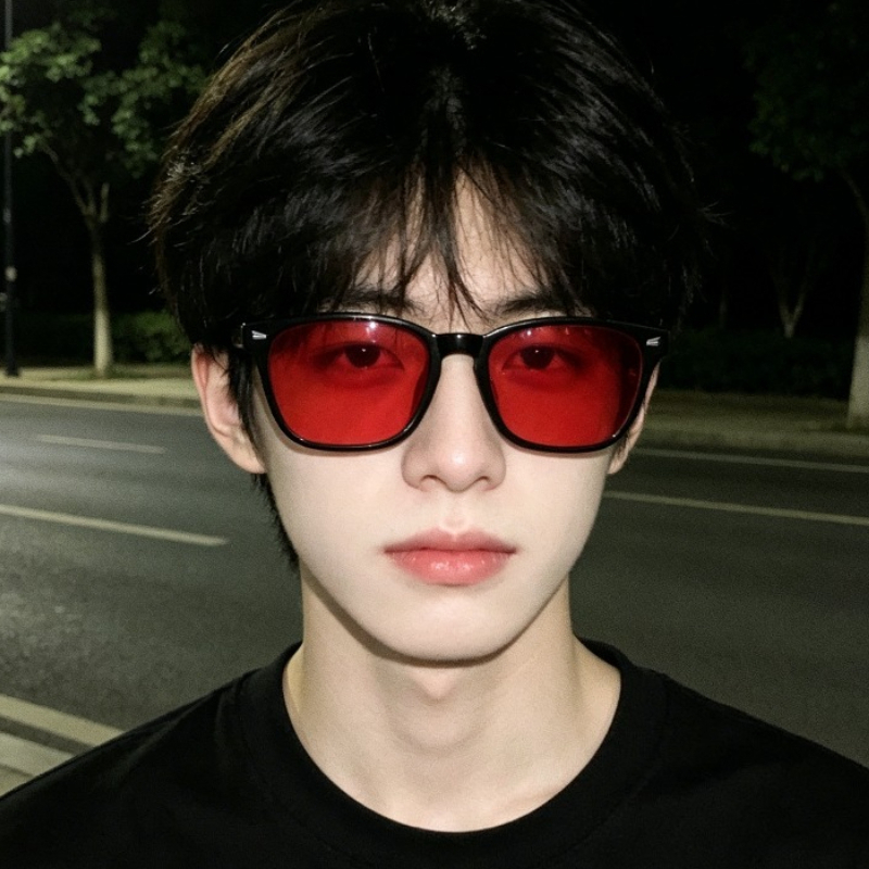 Gaming Glasses Uv - 1pcs Red Lens Korean Polarized Glasses,