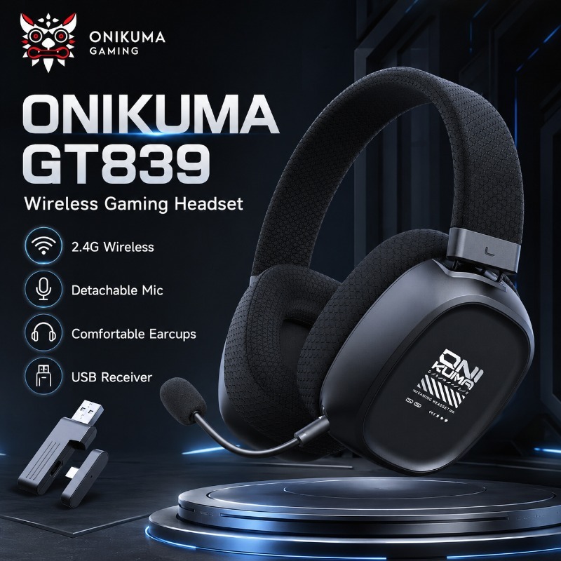 Gaming Console Apple - ONIKUMA GT839 Gaming Headset Wireless 2.4G