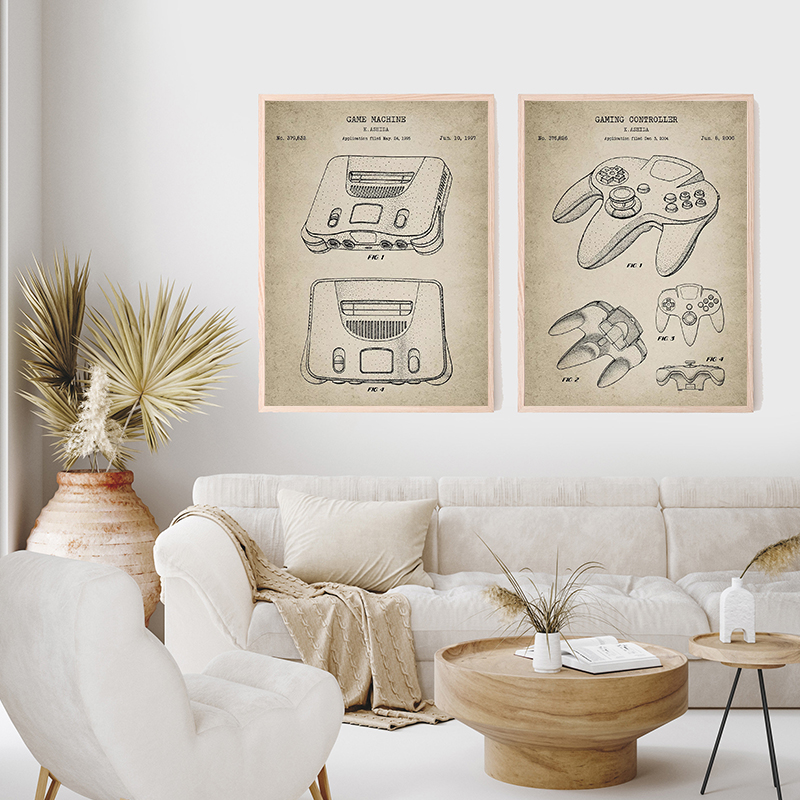 Vintage Game Console Blueprint - Gaming Console Picture review and price