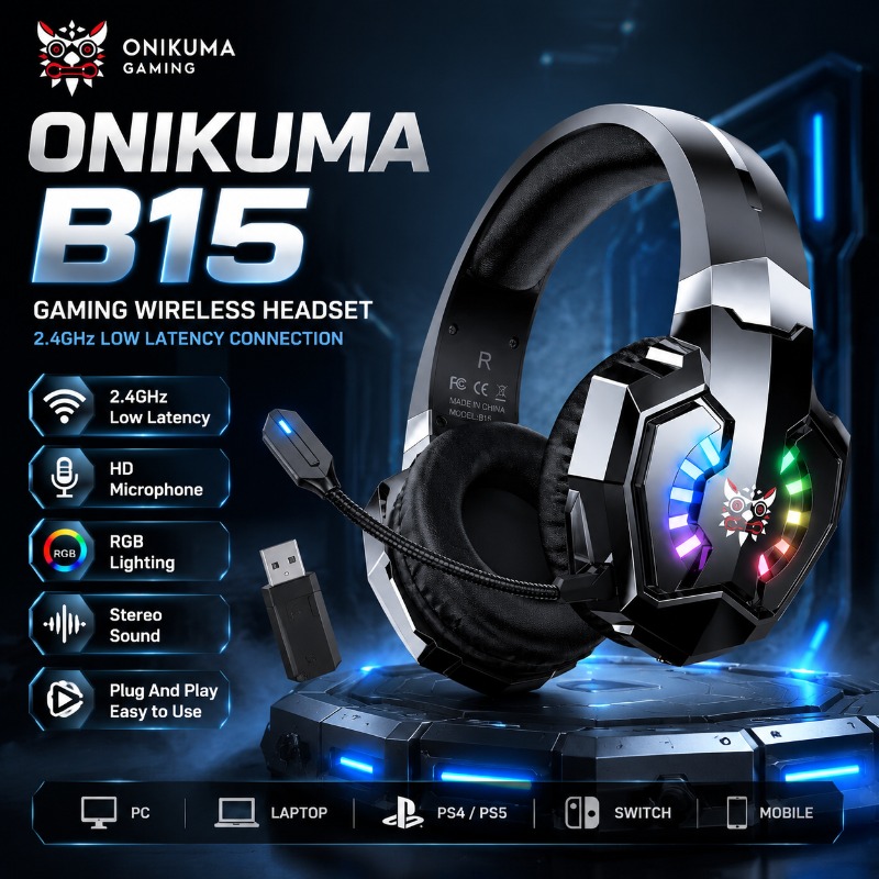 ONIKUMA B15 Gaming Headset Wir - Gaming Console Apple review and price
