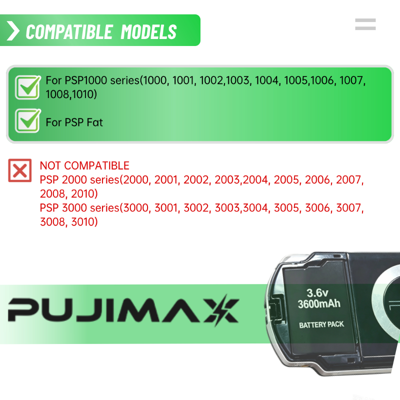PUJIMAX 3600mAh 3.6V New Li-io - Gaming Console New review and price
