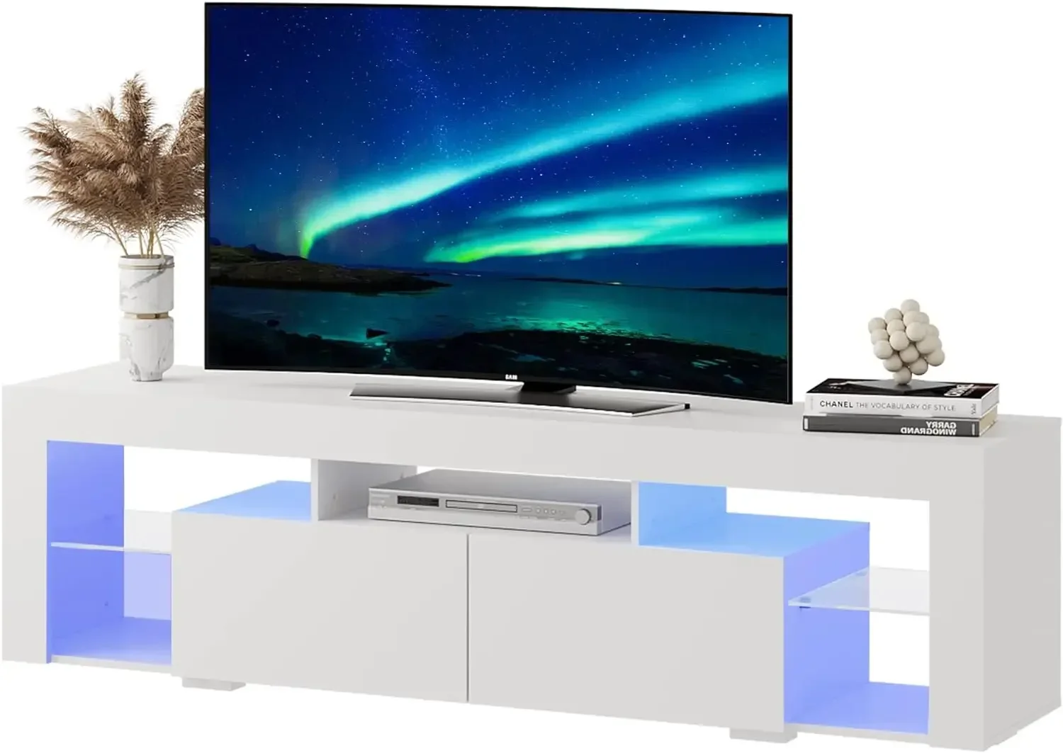 Wood TV Console With 2 Storage - Gaming Console Room review and price